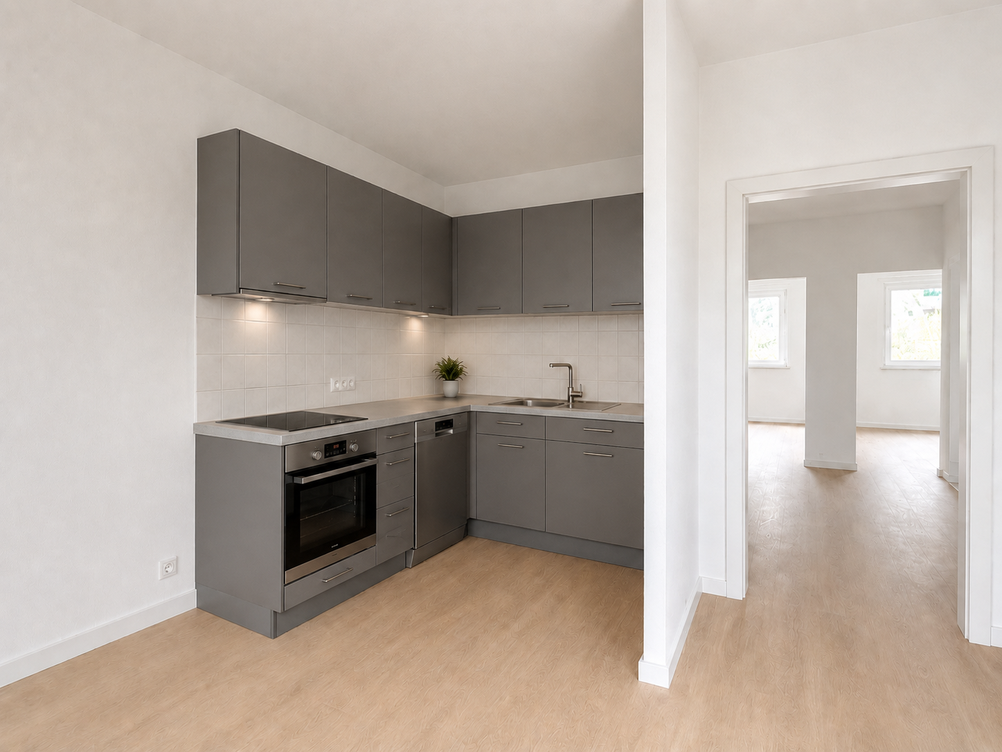 Renovierte Wohnung mit eingebauter Küche